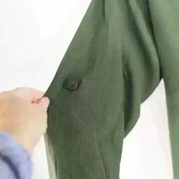 Torrid Size 2 olive green drawstring waist long sleeve blazer - Picture 10 of 15